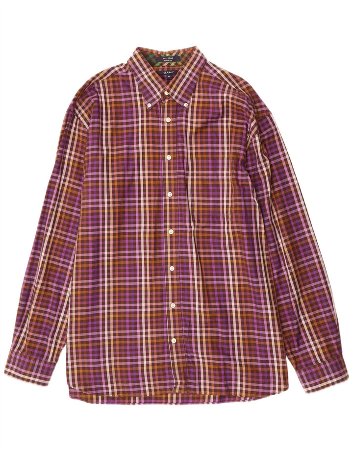 Gant Herre Regular Fit skjorte XL Lilla Gingham Cotton