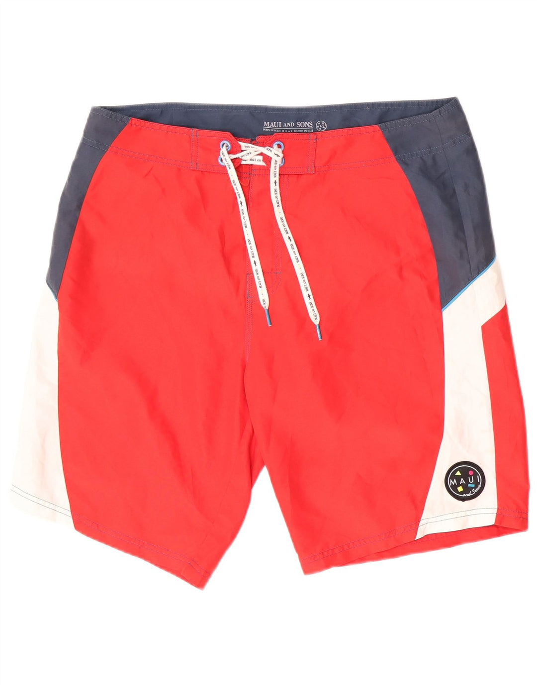 Maui and Sons Badeshorts til mænd XL Rød Colourblock Polyester