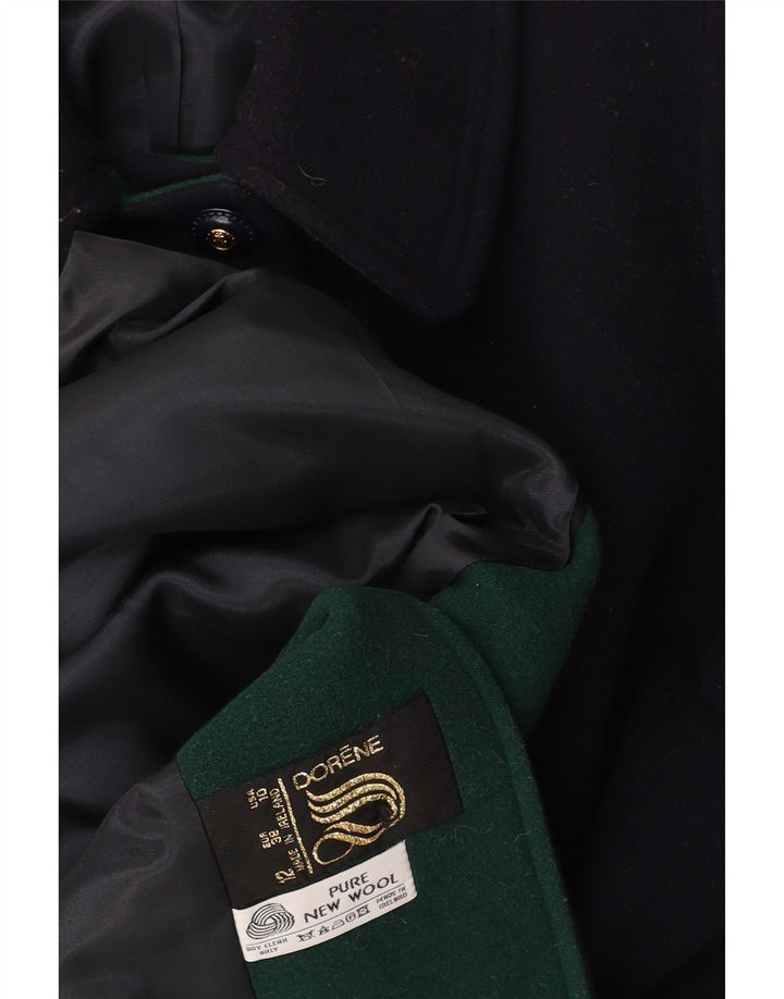 DORENE Dame Overfrakke UK 12 Medium Navy Blue Uld