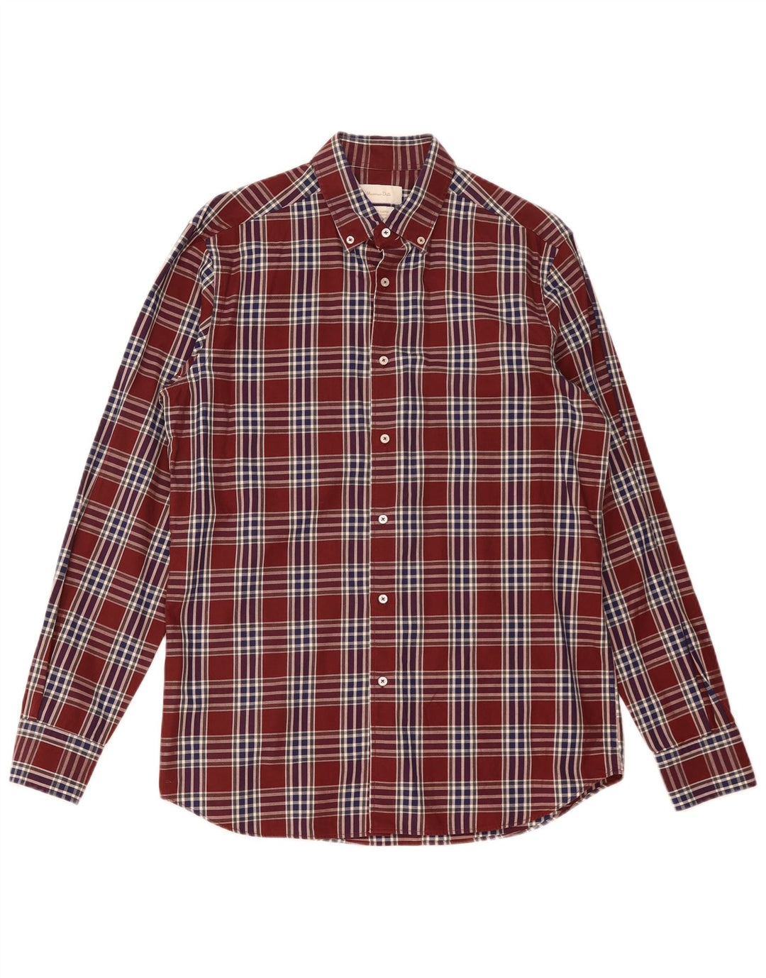 Massimo Dutti Herreskjorte Medium Bourgogne ternet bomuld
