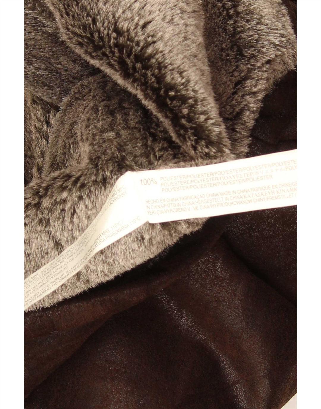 Vintage herre imiteret læderjakke UK 36 Small Brown Colourblock Polyester