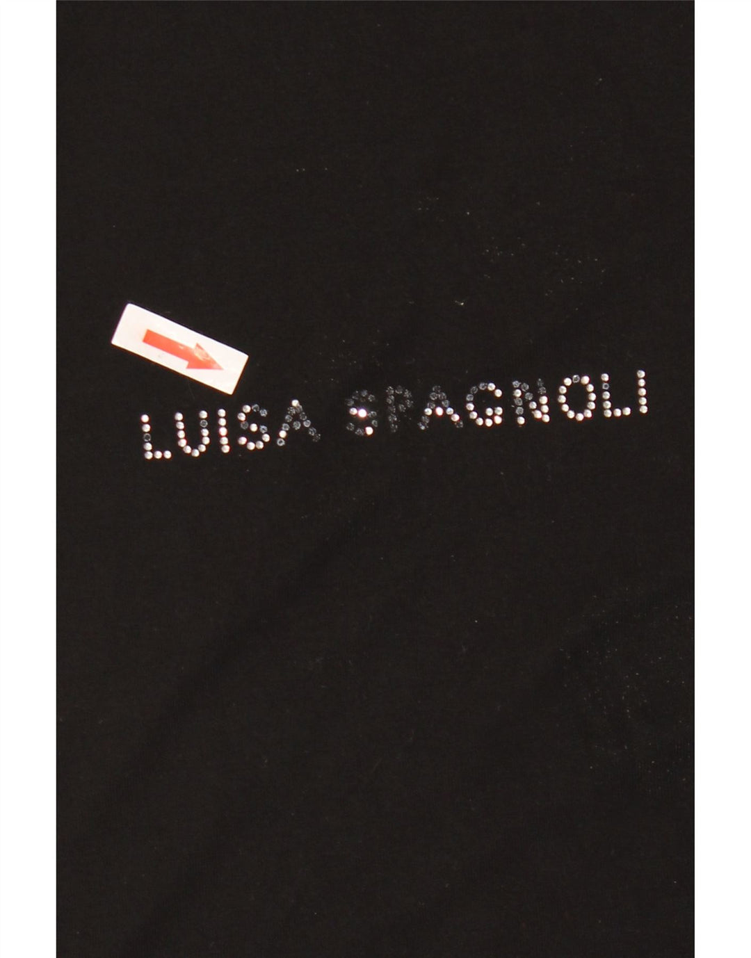 Luisa Spagnoli Dame Grafisk T-Shirt Top UK 14 Medium Sort