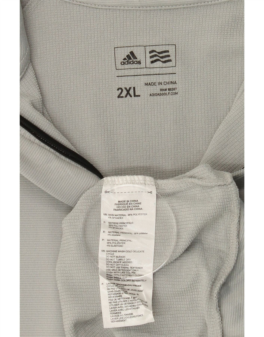 ADIDAS Mens Zip Neck Pullover Tracksuit Top 2XL Grey Polyester Vintage Adidas and Second-Hand Adidas from Messina Hembry 