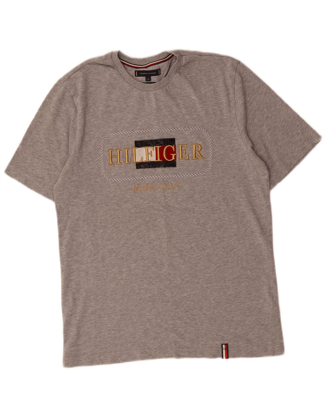 Tommy Hilfiger Herre grafisk T-shirt top mellemgrå bomuld