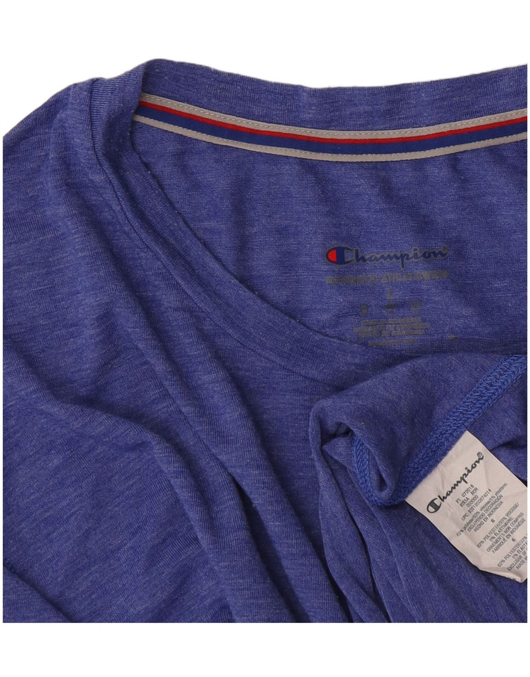 Champion Herre T-Shirt Top Stor Blå Flecked Polyester