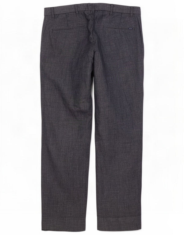 Gant Mens Slim Chino Trousers W36 L32 Navy Blue Cotton