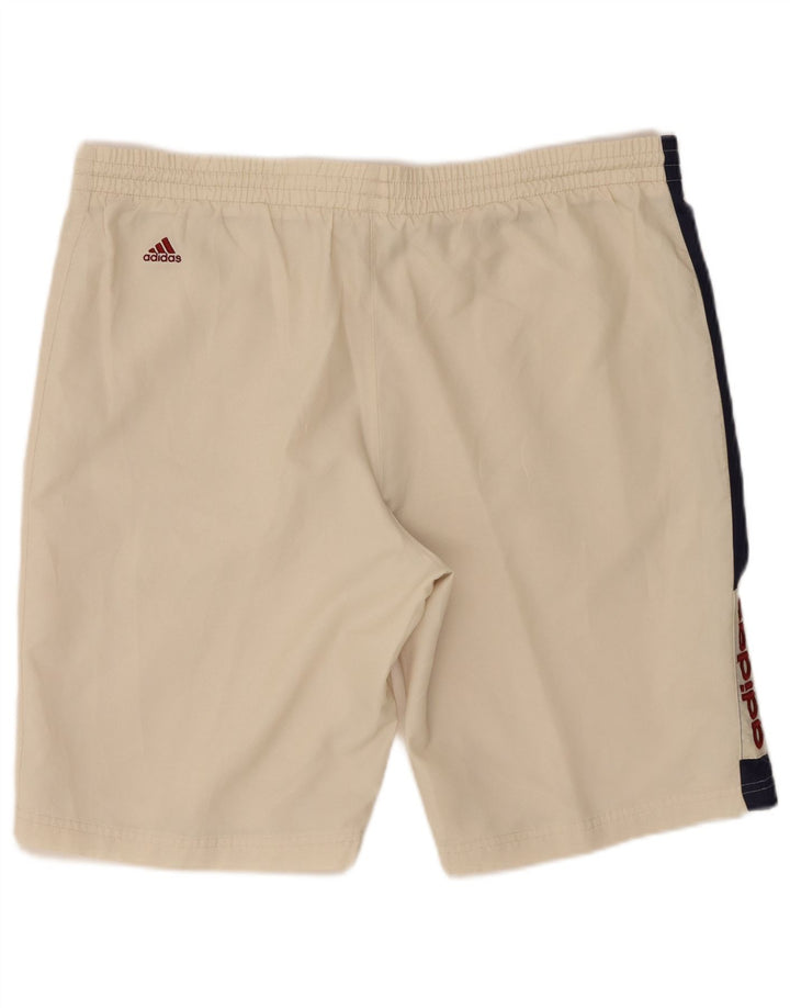 Adidas Herre grafiske sportsshorts XL Beige Colourblock Polyester