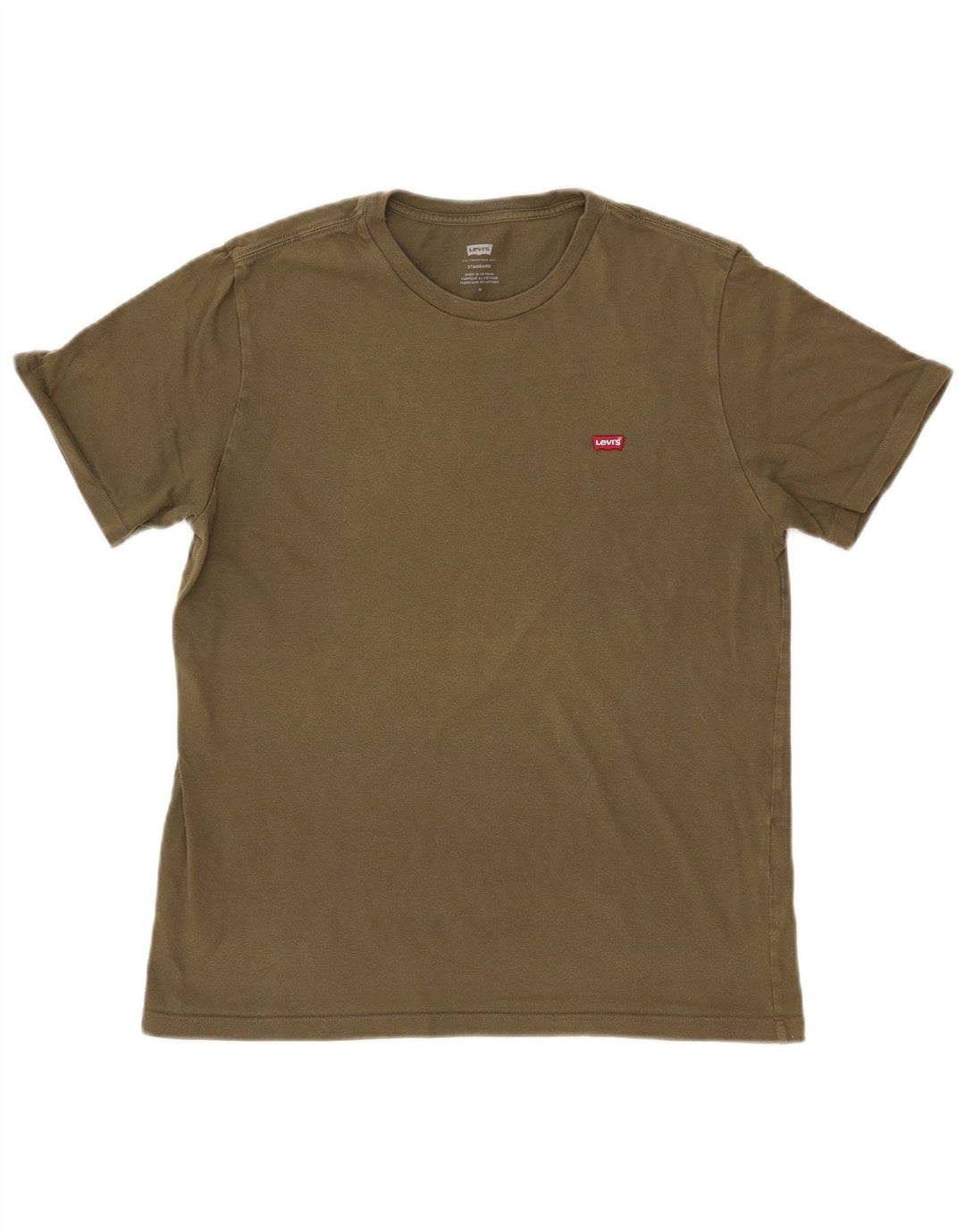 LEVI'S Herre Standard Fit T-Shirt Top Medium Khaki Bomuld