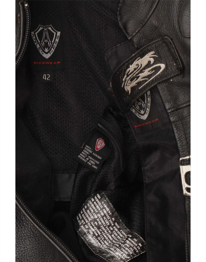 Arlen Ness Dame Motorstyle Graphic Racer Jacket Størrelse 42 Large Sort