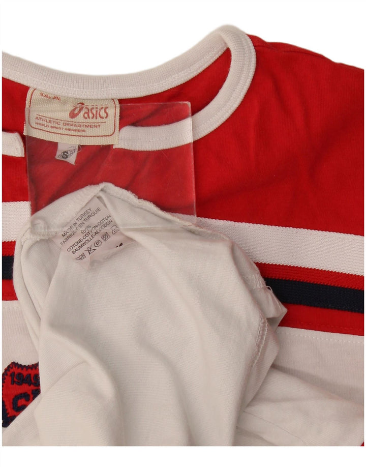 Asics Herre grafisk T-shirt Top Lille hvid Colourblock Bomuld