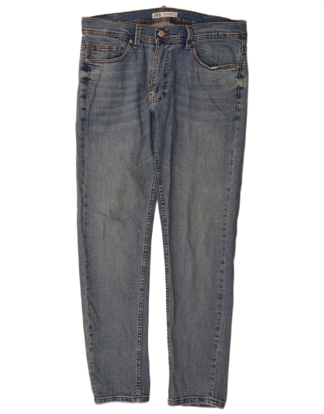 Zara Herre Slim Jeans EU 44 Large W34 L32 Blå Bomuld