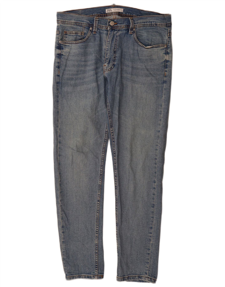 Zara Herre Slim Jeans EU 44 Large W34 L32 Blå Bomuld
