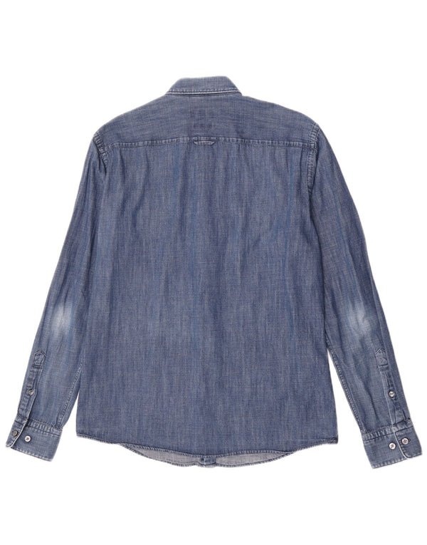 Hugo Boss Mens Slim Fit Denim Shirt Medium Blue Cotton