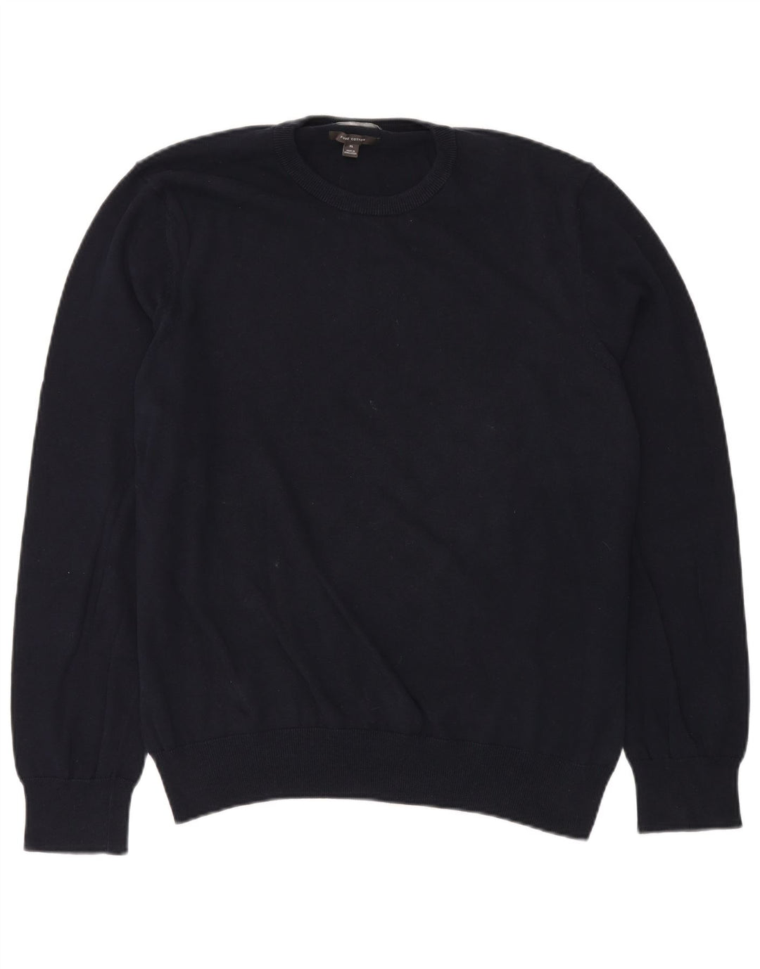 MARKS & SPENCER Herre sweater med rund hals XL marineblå bomuld
