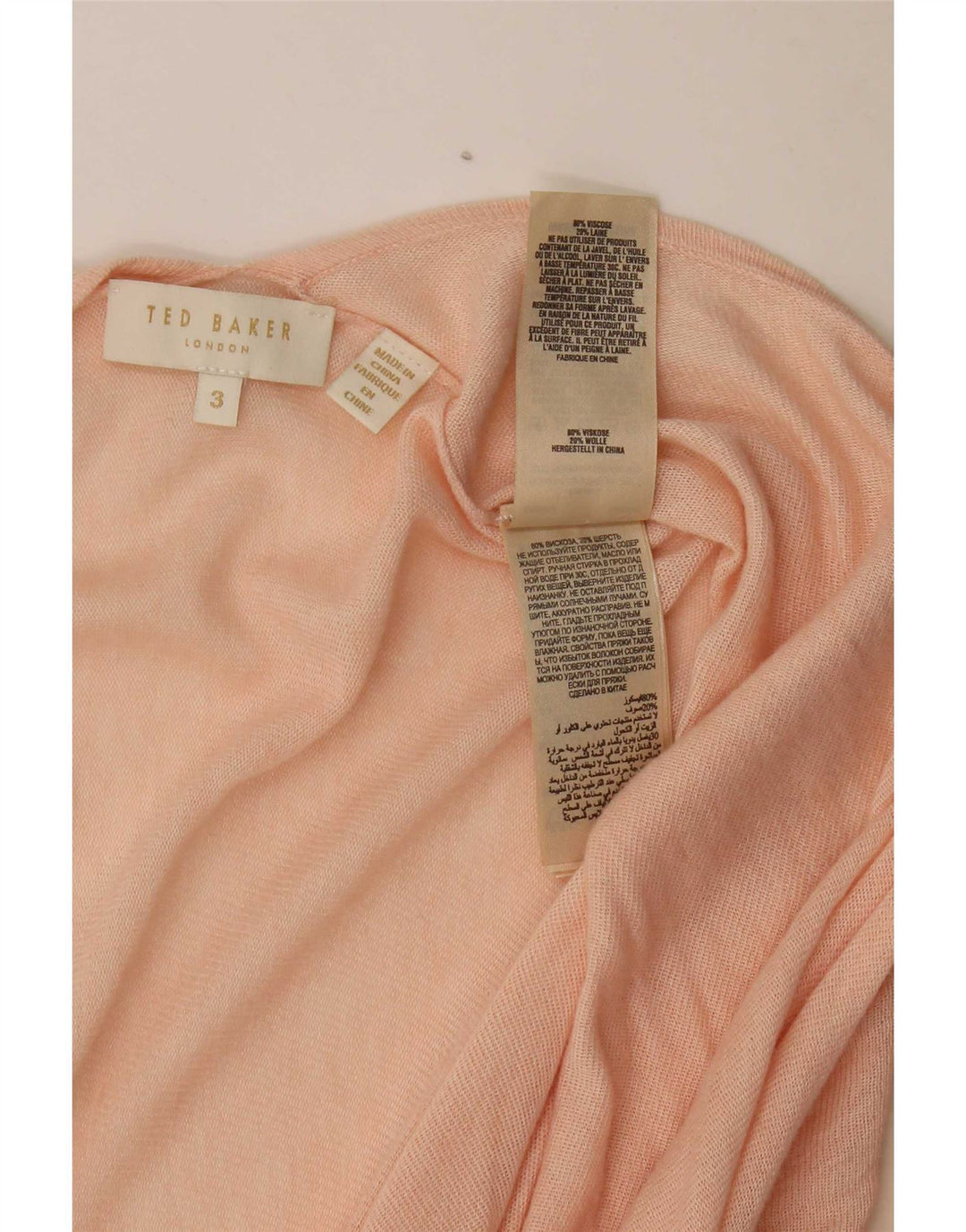 Ted Baker Womens Oversized Longline Cardigan Sweater Størrelse 3 Medium Pink