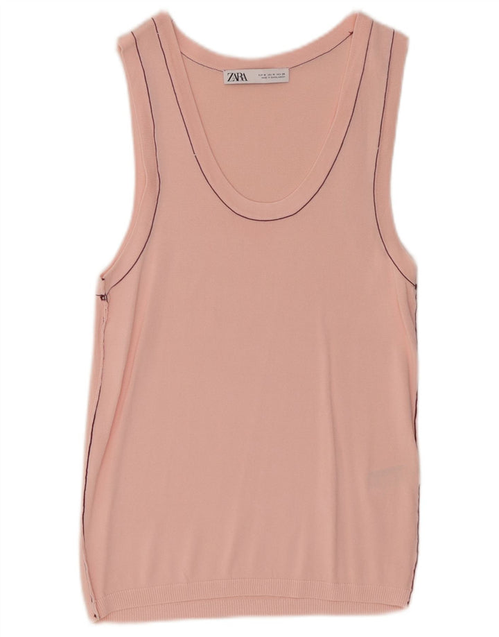 Zara Damevest Top UK 12 Medium Pink Viscose