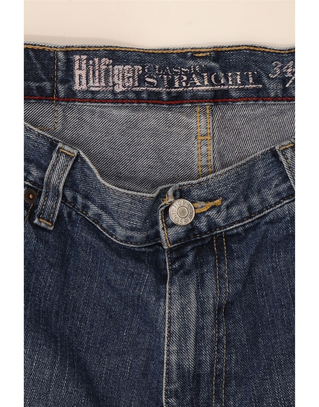 TOMMY HILFIGER Mens Classic Straight Jeans W34 L29 Blue Cotton Vintage Tommy Hilfiger and Second-Hand Tommy Hilfiger from Messina Hembry 