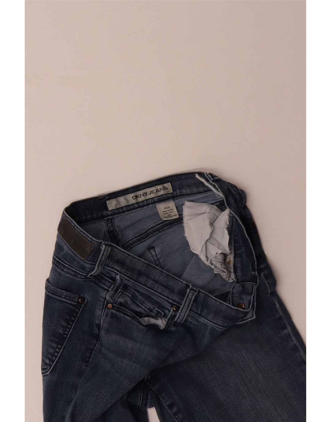 DKNY Dame Slim Jeans US 6 Medium W30 L30 Blå Bomuld