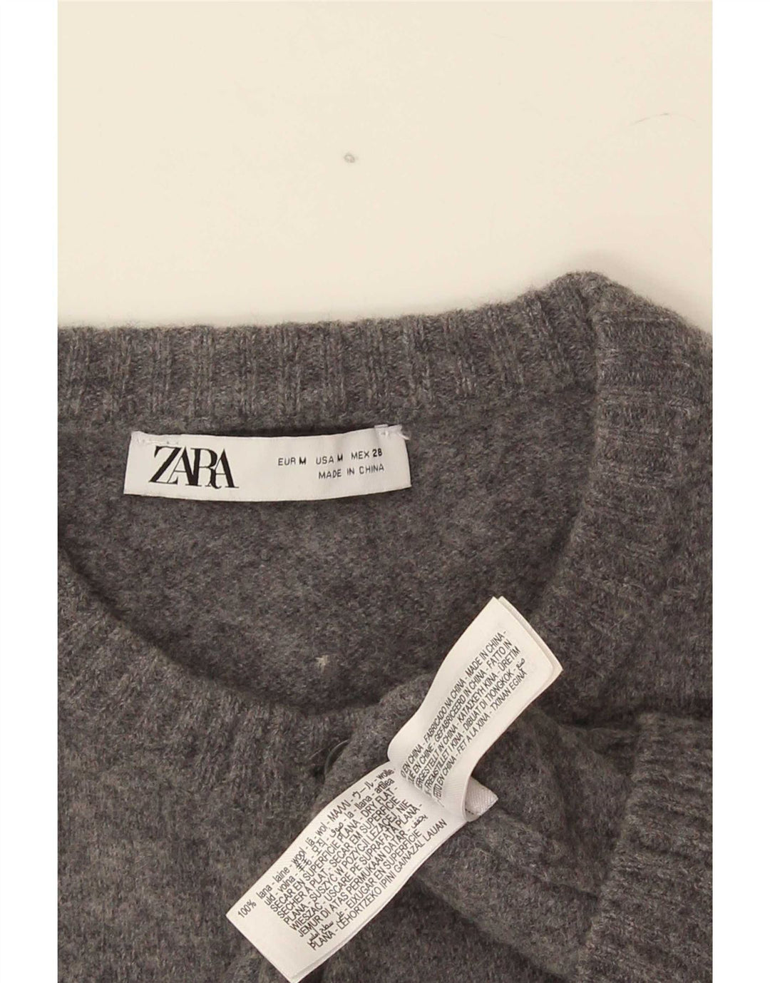 Zara Womens Crop Cardigan Sweater UK 12 Medium Grey Uld