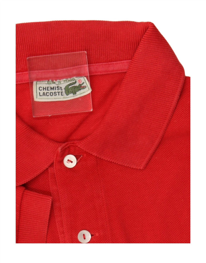 LACOSTE Mens Polo Shirt Size 3 Small Red Cotton