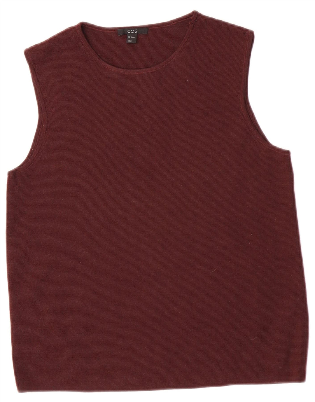 Cos Dame Vest Tank Top UK 10 Small Burgundy Wool