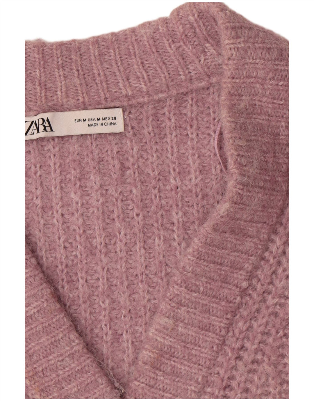 Zara oversize cardigantrøje til kvinder UK 14 Medium Pink Polyester