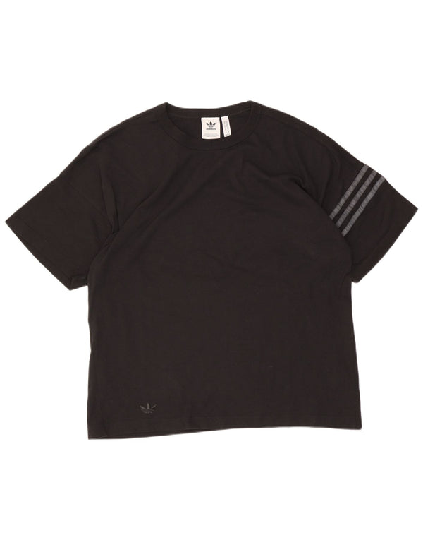 Adidas Herre T-Shirt Top Medium Sort Bomuld