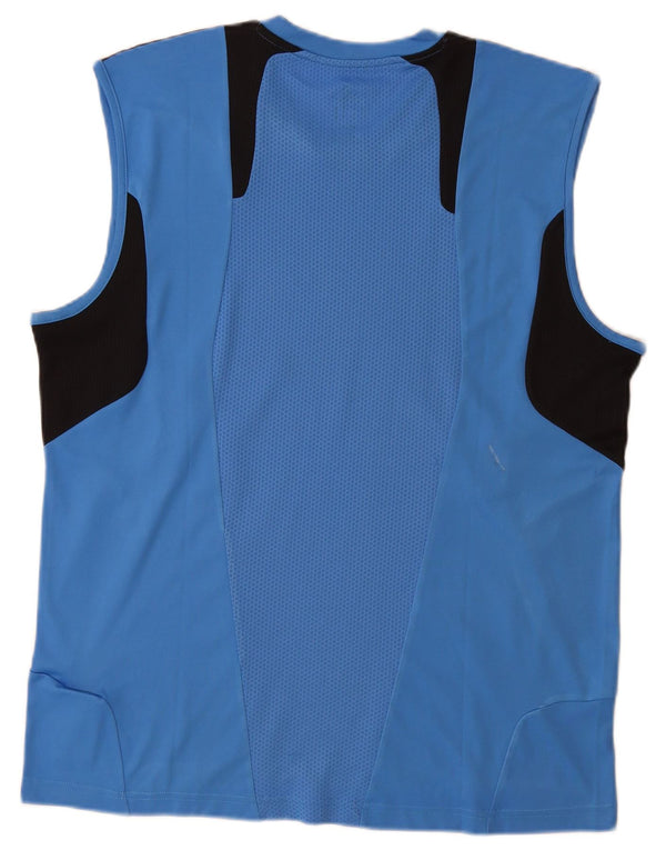 Adidas Herre Climacool Vest Top Large Blue Colourblock Polyester