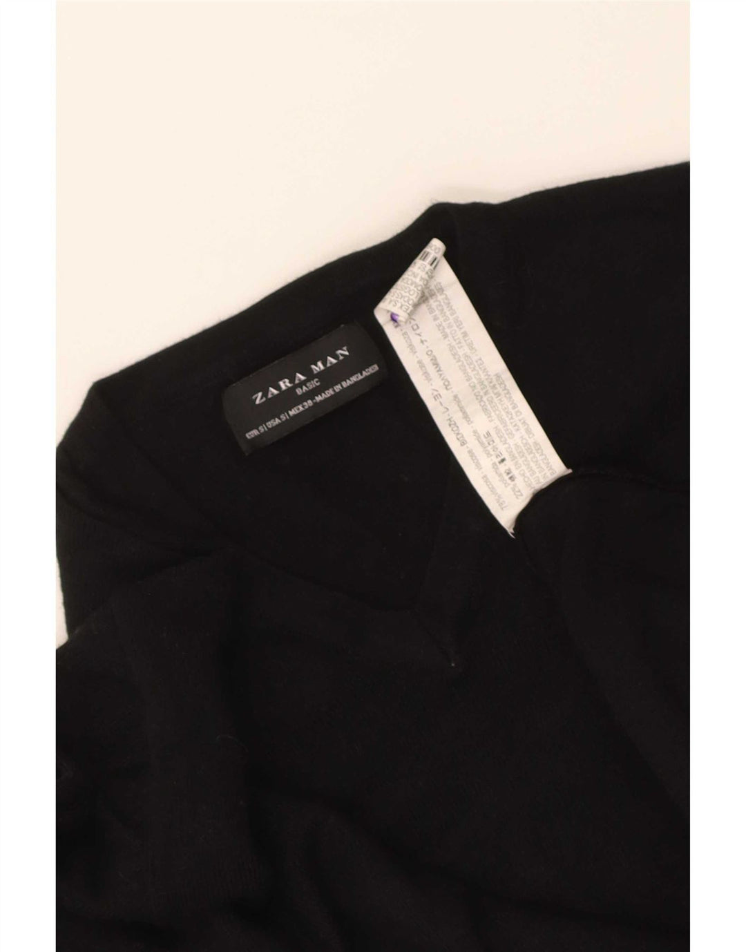 Zara Herre V-hals sweater lille sort viskose