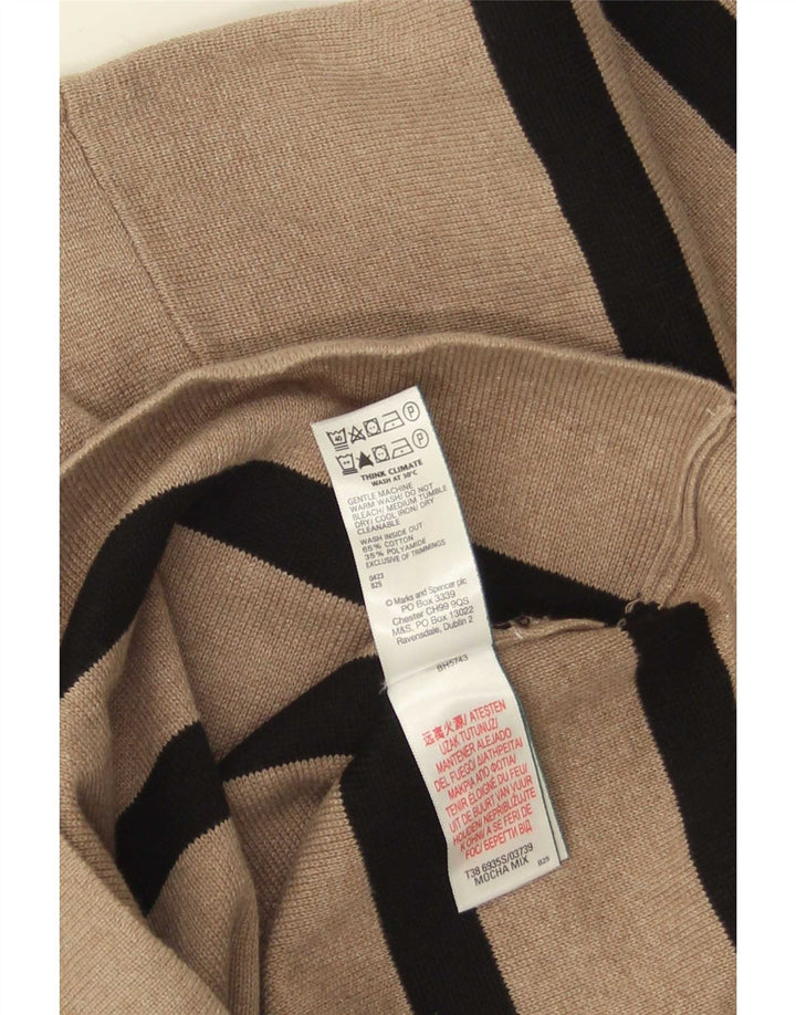 Marks & Spencer Dame sweater med rund hals DK 12 Medium Beige Stribet