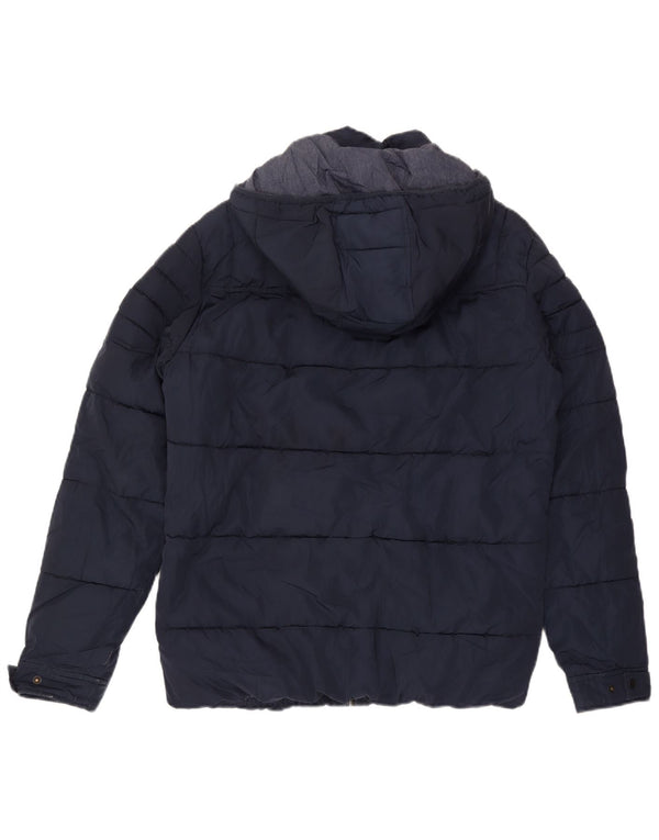 Jack & Jones Herre hættepolstret jakke UK 40 Large Navy Blue