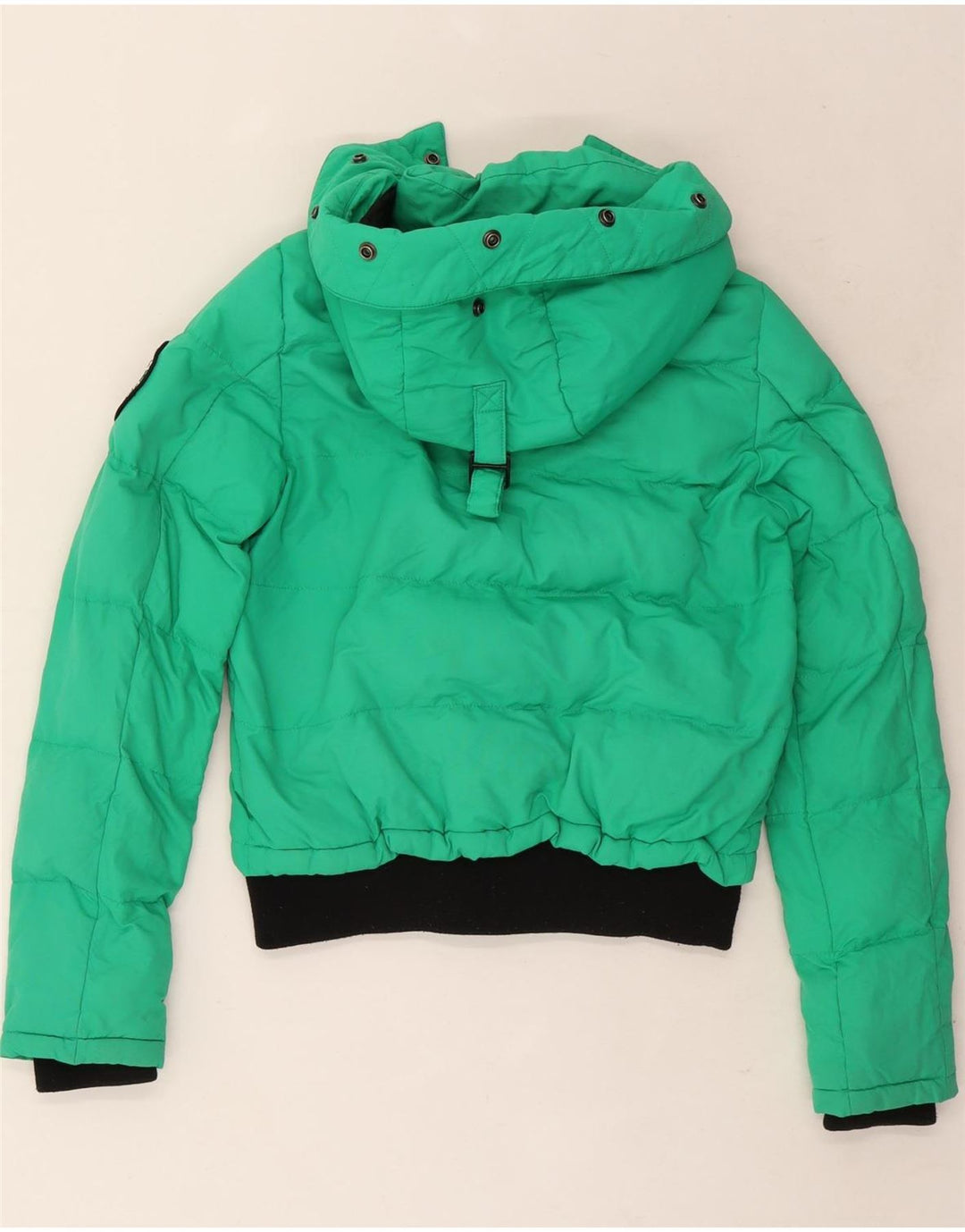 Superdry oversized polstret jakke med hætte til kvinder UK 8 Lille grøn farveblok