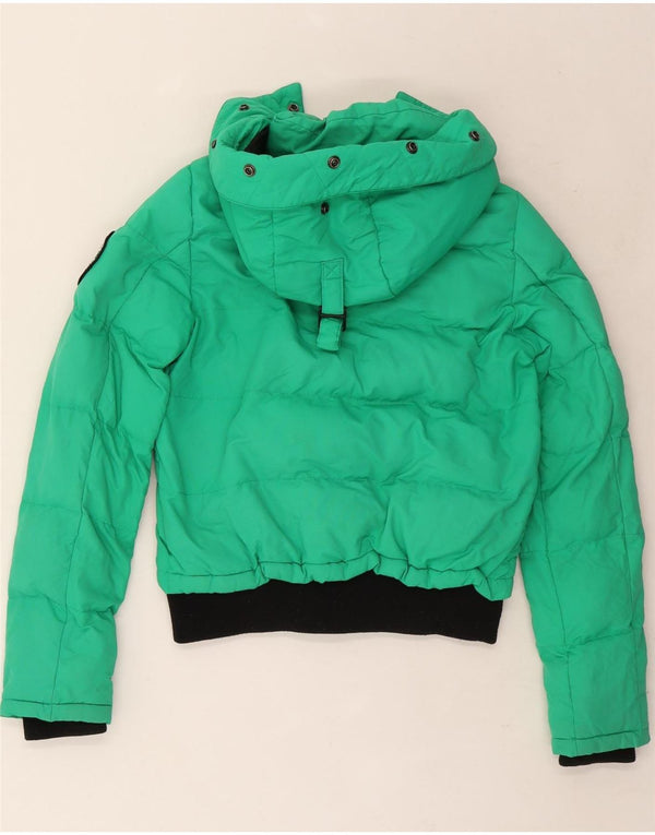 Superdry oversized polstret jakke med hætte til kvinder UK 8 Lille grøn farveblok