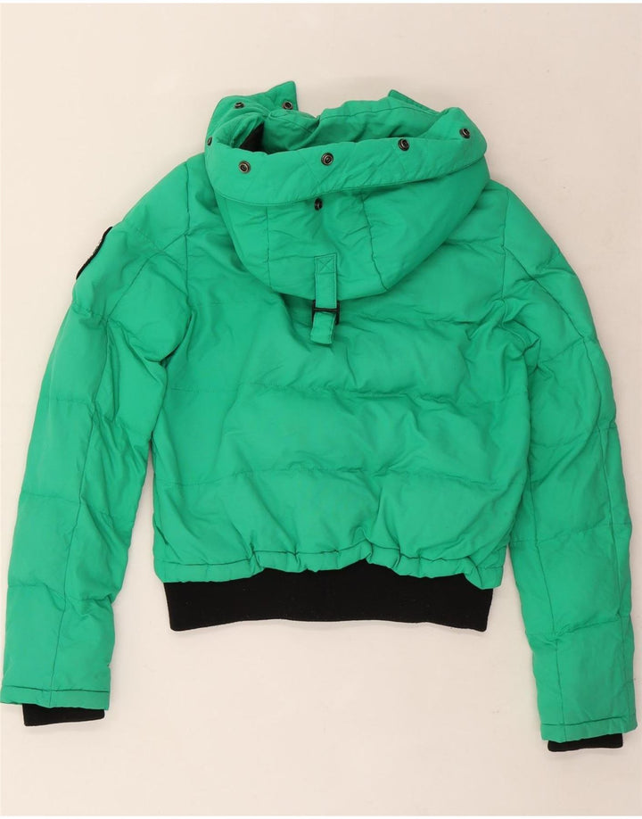 Superdry oversized polstret jakke med hætte til kvinder UK 8 Lille grøn farveblok