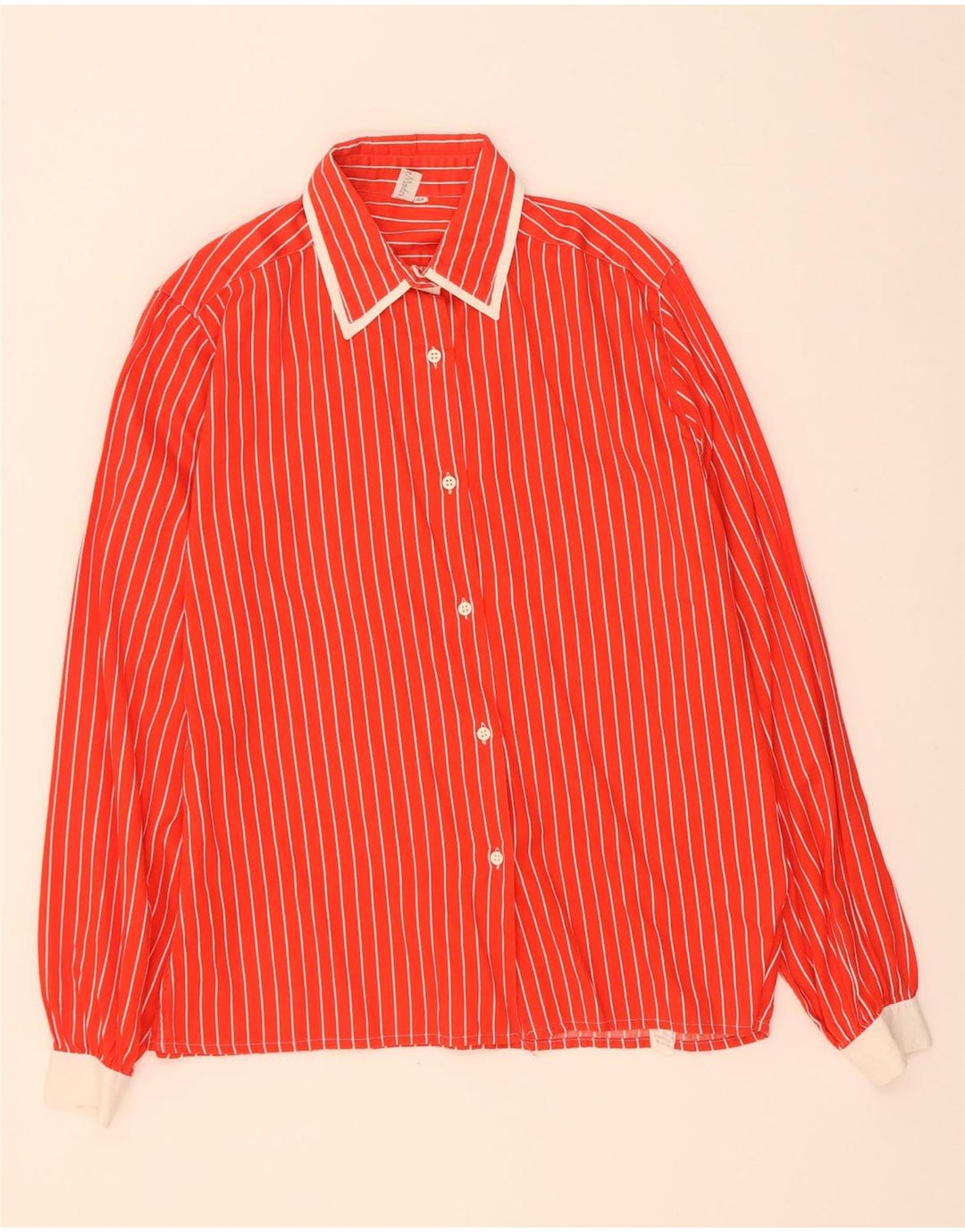 Vintage dameskjorte IT 44 Medium rød nålestribet bomuld