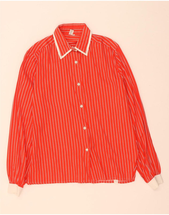 Vintage dameskjorte IT 44 Medium rød nålestribet bomuld