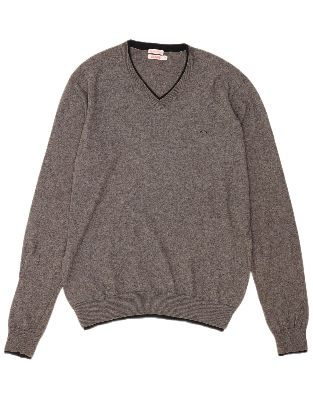 Sun68 Herre V-hals sweater XL Grå Bomuld