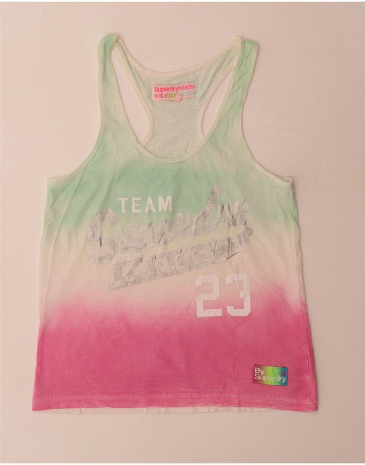 Superdry Grafisk T-shirt top til kvinder, UK 10 Small Multicolor Tie Dye
