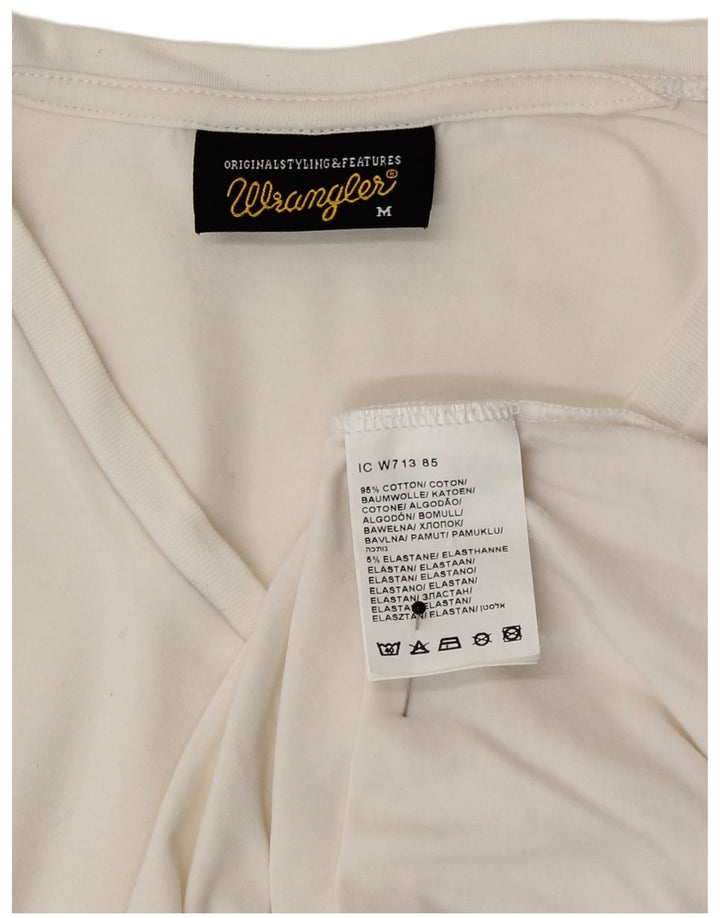 Wrangler Dame Top Langærmet UK 12 Medium Hvid Bomuld