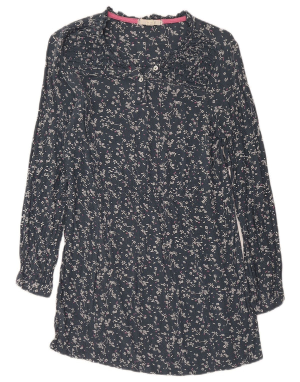 White Stuff Dame Langærmet Shift Dress UK 8 Small Navy Blue Floral