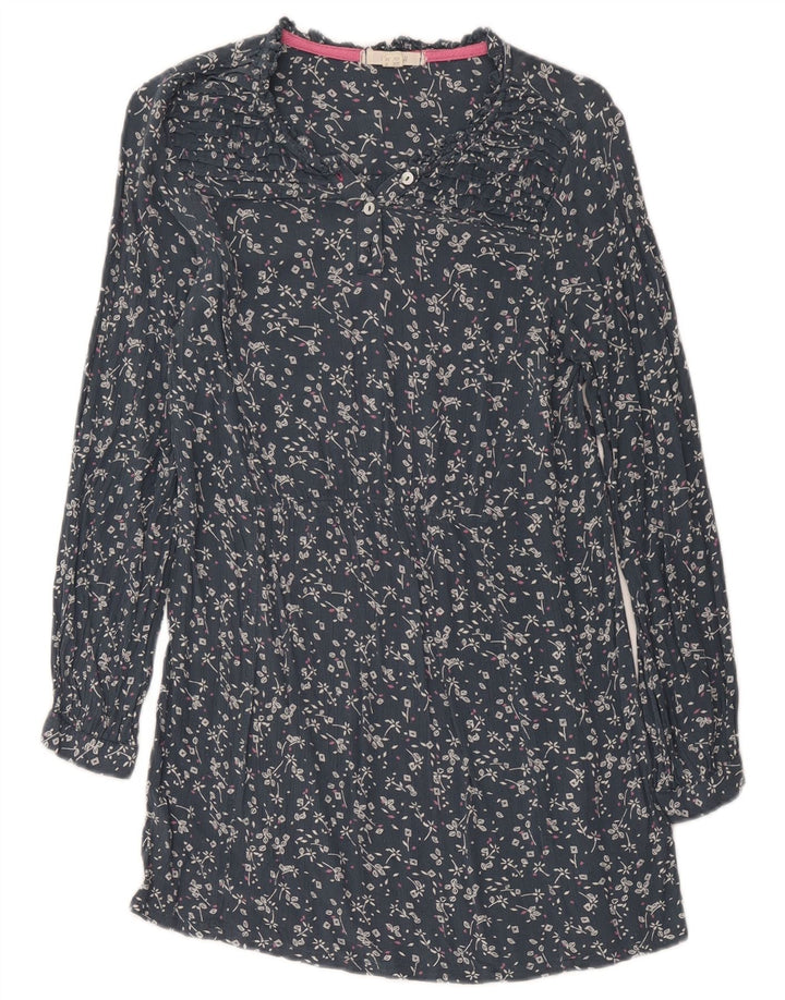 White Stuff Dame Langærmet Shift Dress UK 8 Small Navy Blue Floral