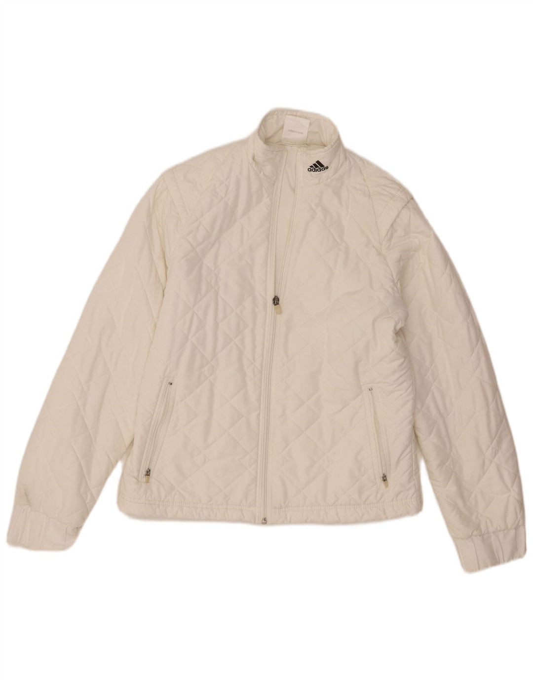 Adidas Quiltet jakke til kvinder UK 14 Medium White Polyester
