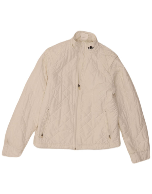 Adidas Quiltet jakke til kvinder UK 14 Medium White Polyester