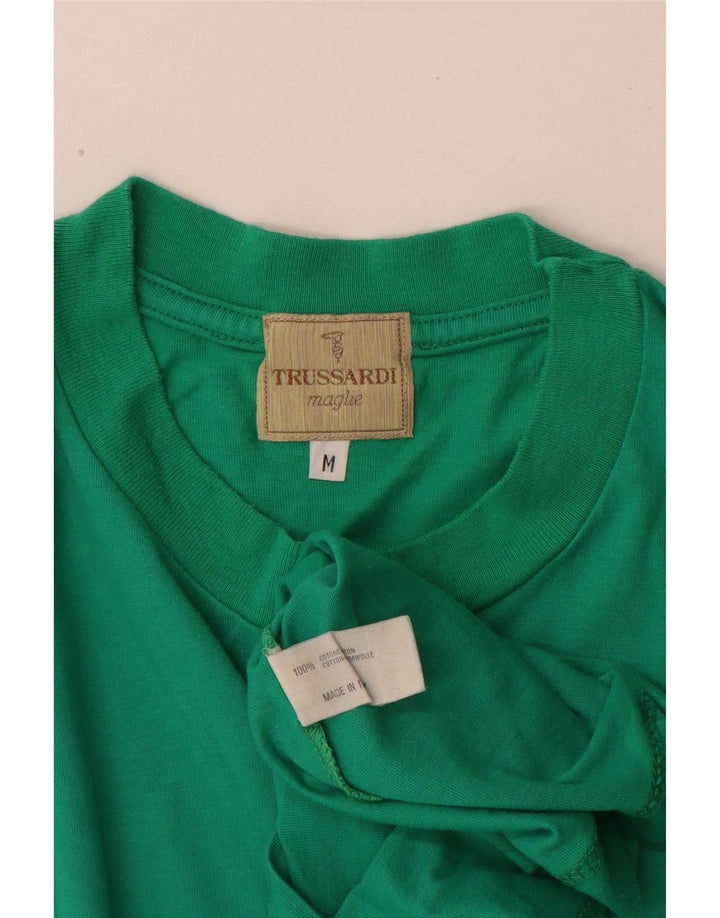 Trussardi Herre grafisk T-shirt top mellemgrøn bomuld