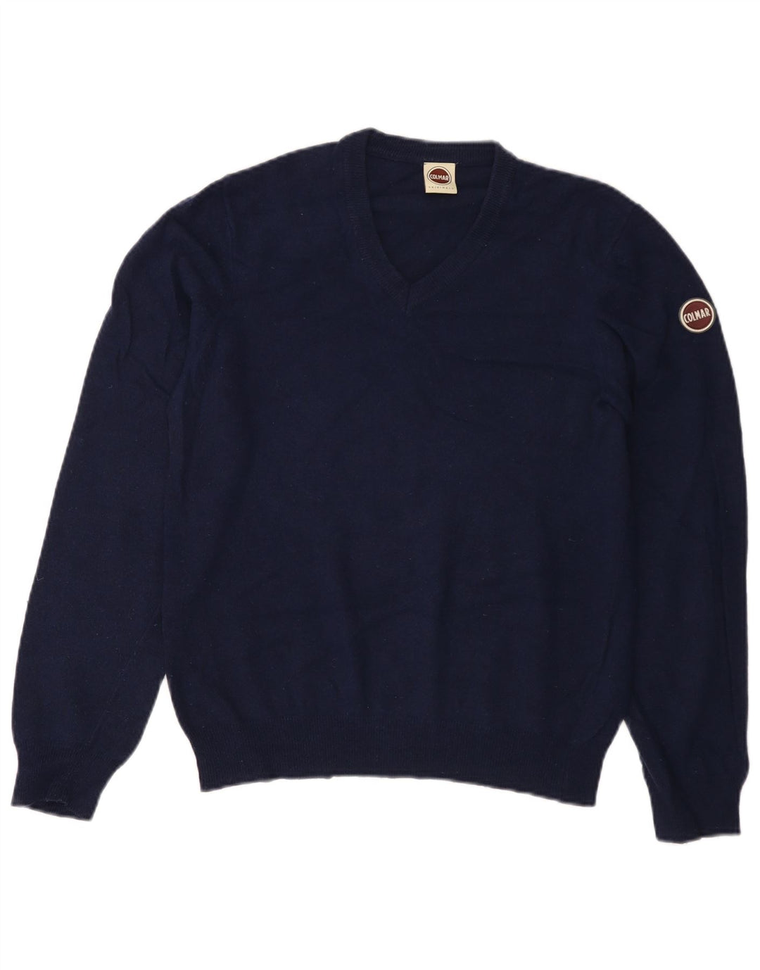 Colmar Dame V-hals sweater UK 14 Medium Navy Blue Uld