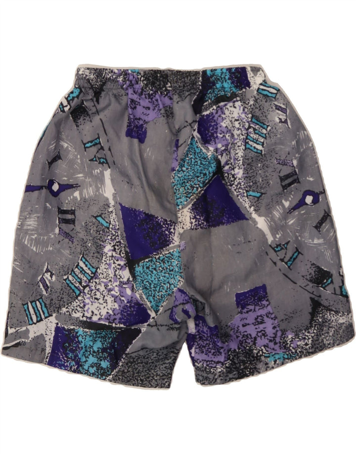 VINTAGE Mens Abstract Pattern Swimming Shorts Medium  Grey Polyester Vintage Vintage and Second-Hand Vintage from Messina Hembry 