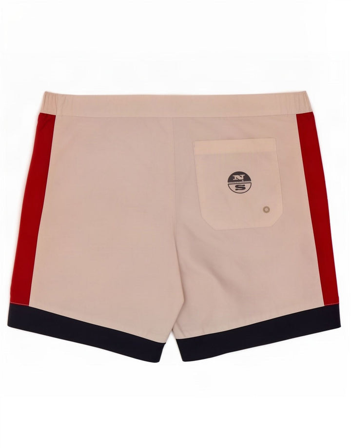 North Sails Herre grafiske badeshorts Medium White Colourblock Polyamid