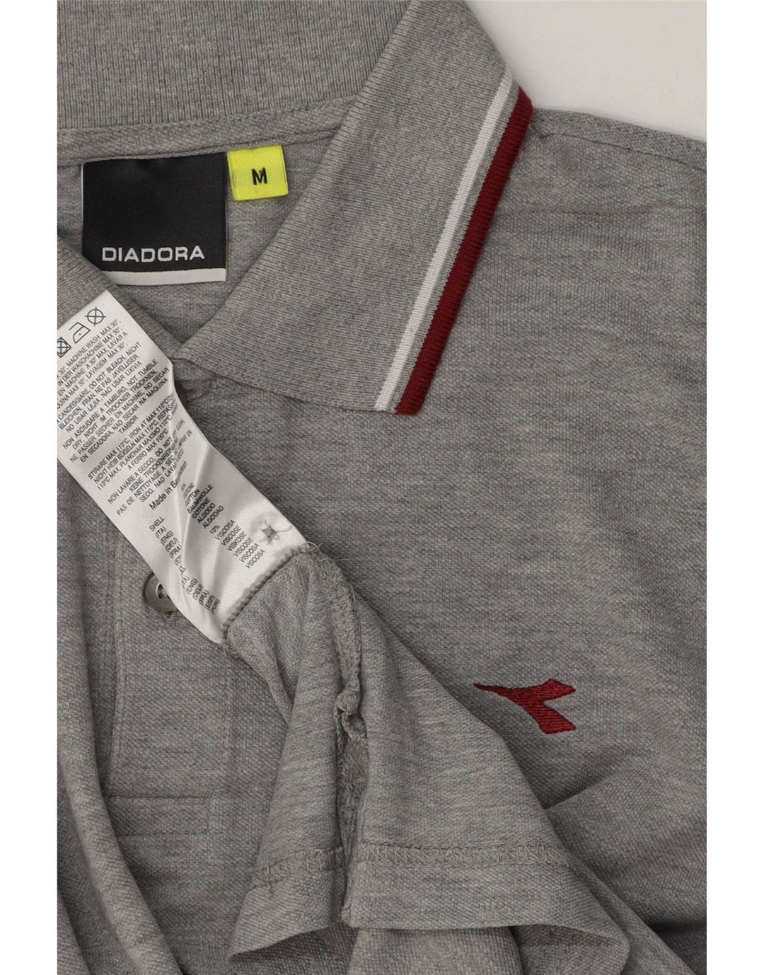 Diadora Herre Regular Fit Polo Shirt Medium Grey Bomuld