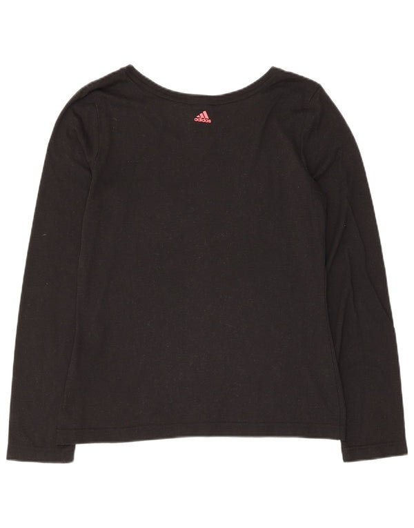 Adidas Dame Grafisk Top Langærmet UK 8/10 Small Black