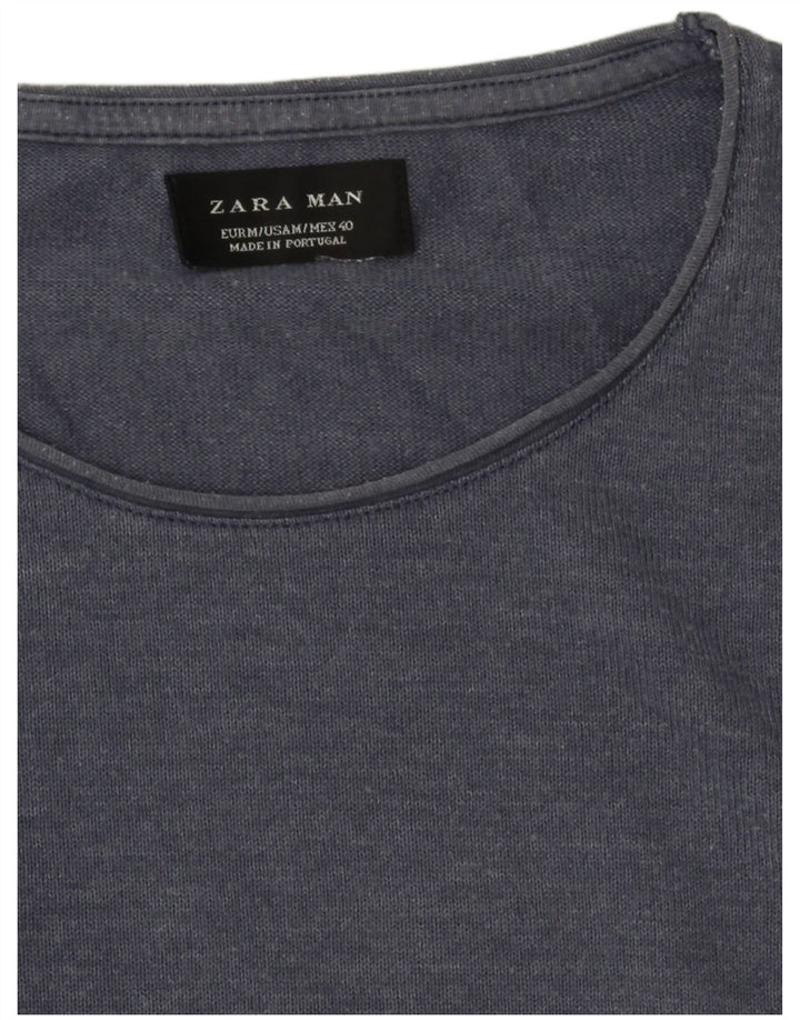 Zara Herre T-Shirt Top Medium Navy Blue